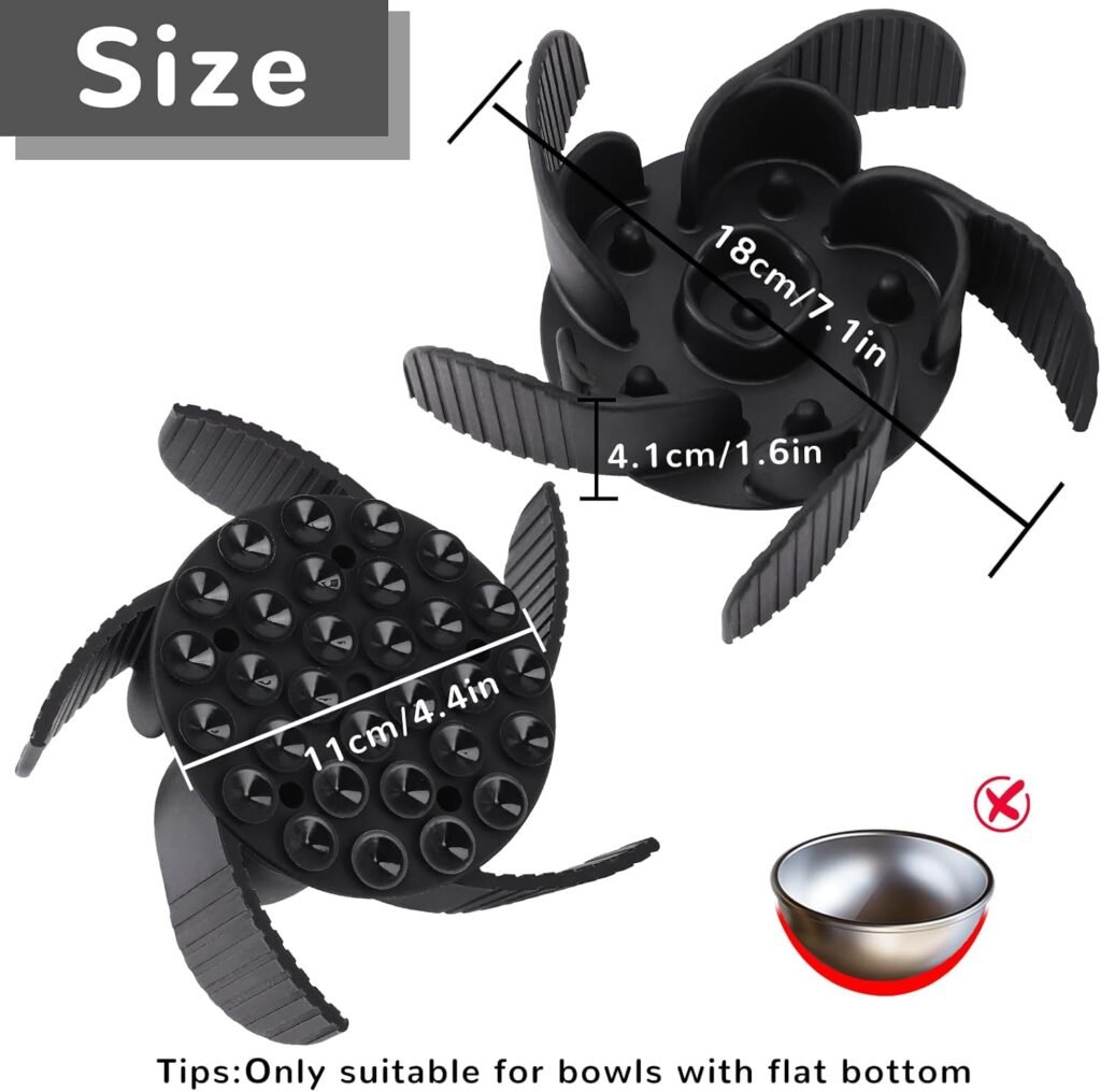 Mateeylife Slow Feeder Dog Bowl Insert with Suction Cups Dog Slow Eating Feeder Insert for Small Breed Medium Large Sized Dog, Fit into Basic Bowls and Elevated DogCat Bowls Black