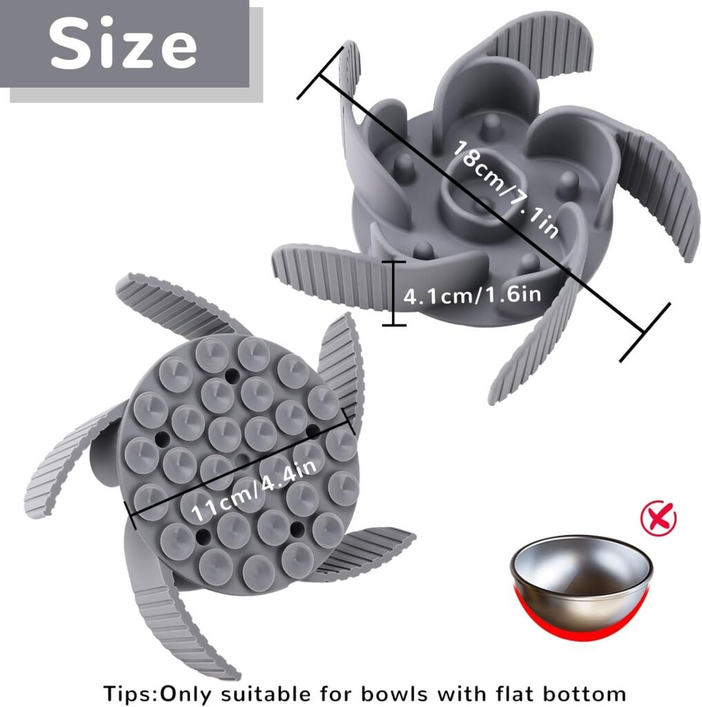 Mateeylife Slow Feeder Dog Bowl Insert with Suction Cups Dog Slow Eating Feeder Insert for Small Breed Medium Large Sized Dog, Fit into Basic Bowls and Elevated DogCat Bowls Gray