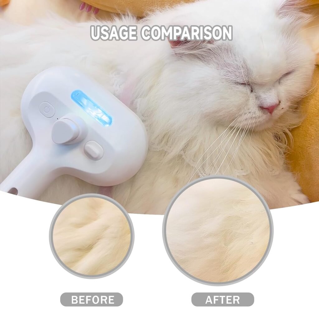 Spray Cat Brush for Shedding - Cat Steam Brush with Steamer, 2 In1 Steamy Pet Cat Brush - Steaming Pet Hair Brush for Dogs Cats - Cat Bath Brush, Cat Brush with Water - Pet Spray Hair Comb (green)