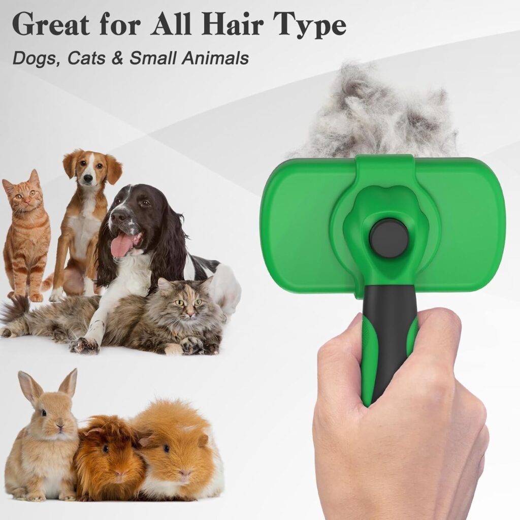 Swihauk Self Cleaning Slicker Brush for Dogs  Cats, Skin Friendly Grooming Cat Brush, Dog Brush for Shedding, Deshedding Brush, Hair Brush Puppy Brush for Haired Dogs, Pet Supplies Accessories, Blue