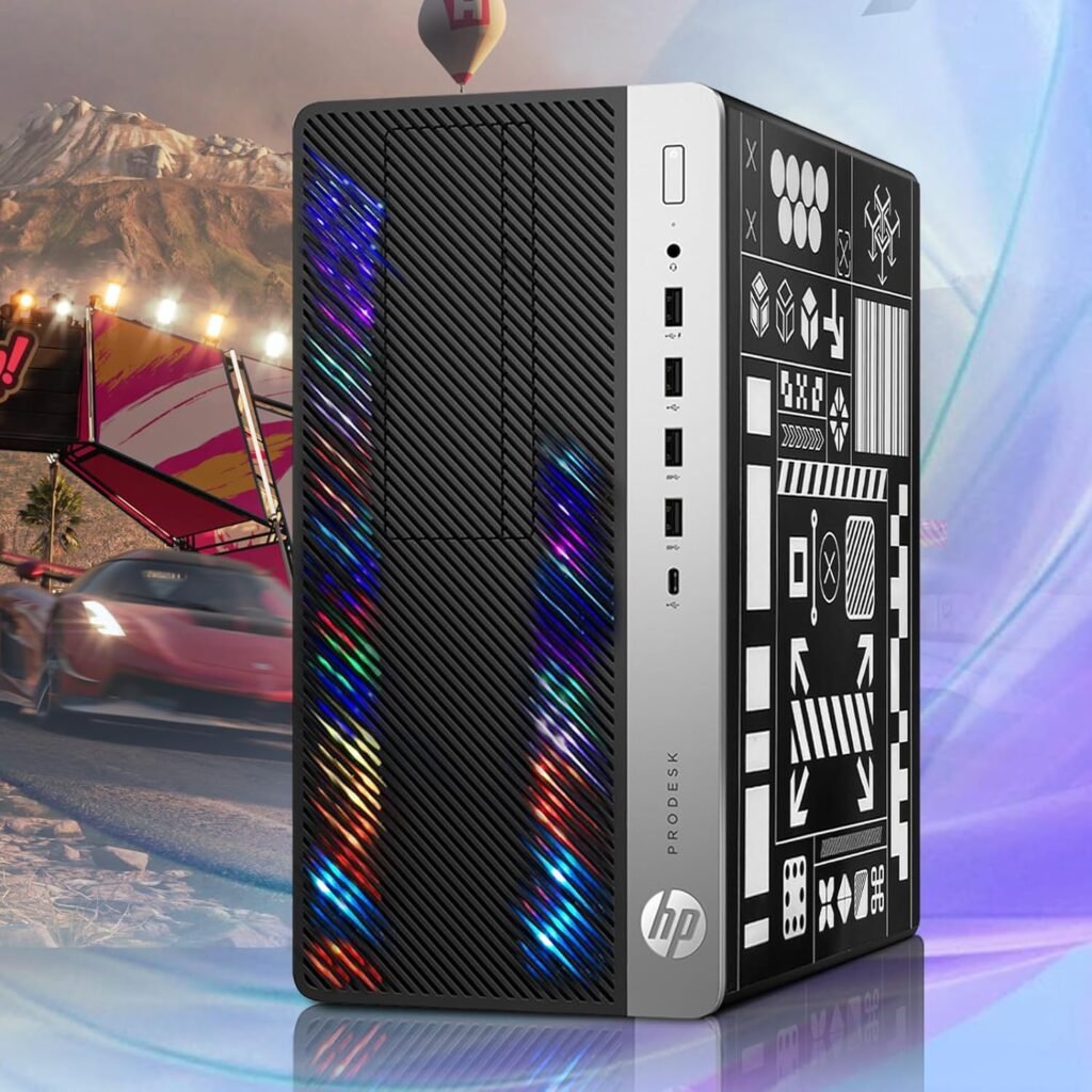 HP RGB Gaming Desktop Computer, Intel Quad Core I5-6500 up to 3.6GHz, GeForce GT 1030 2G, 32GB DDR4, 1T SSD + 3T HDD, RGB Keyboard  Mouse, 600M WiFi  Bluetooth, Win 10 Pro (Renewed)