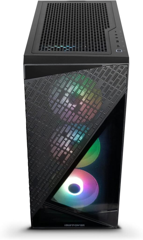iBuyPower SlateMesh Gaming PC Computer Desktop SlateMeshA5N4601 (AMD Ryzen 5 7600, RTX 4060 8GB, 16GB DDR5 5200 Mhz, 500GB NVMe SSD, Windows 11 Home),Black