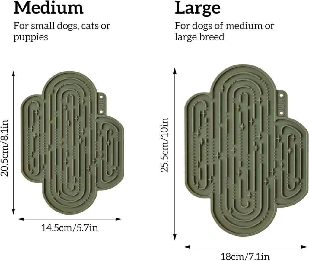 OHMO Lick Mat for Dogs and Cats Large(2 Pack) Cactus Design Easy to Clean Pet Slow Feeder with Suction Cups, for Anxiety Relief and Boredom Reduction