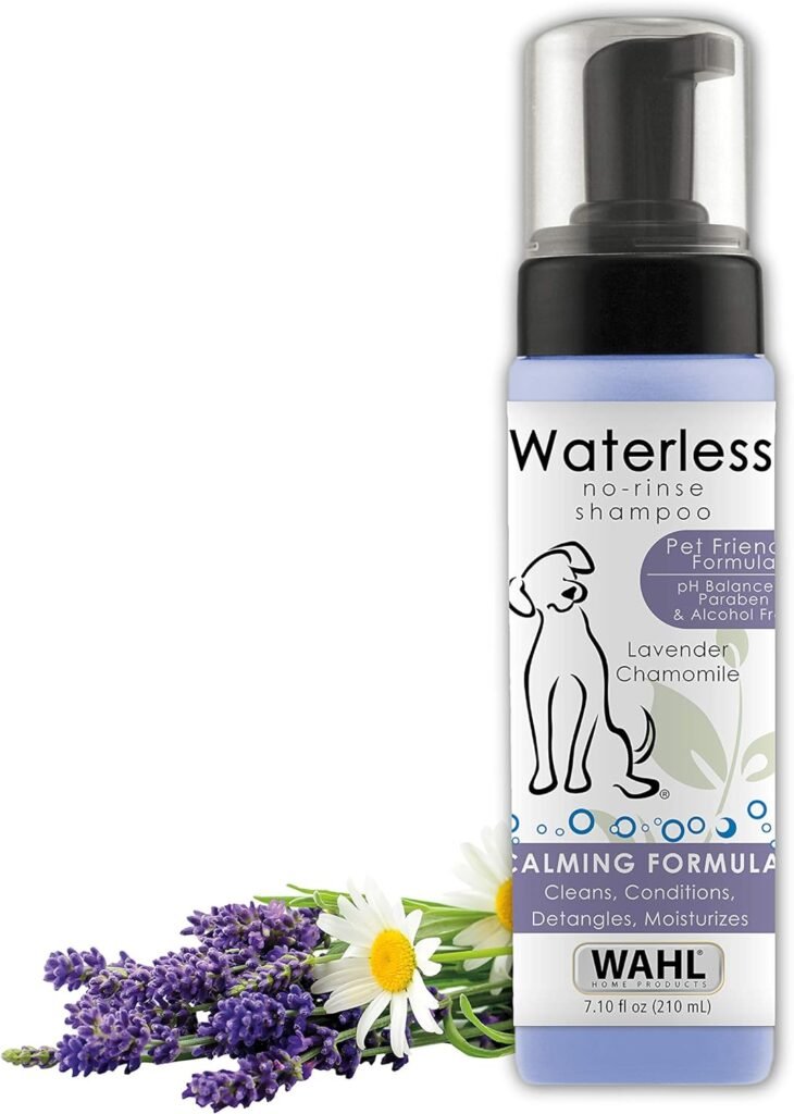 Wahl USA Pet Friendly Waterless No Rinse Shampoo for Animals – Lavender  Chamomile for Cleaning, Conditioning, Detangling,  Moisturizing Dogs  Horses – 7.1 Oz - Model 820014A
