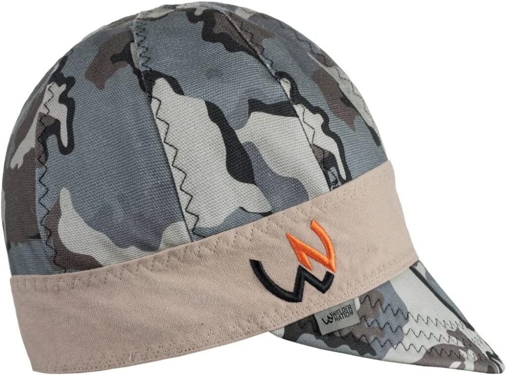 Welder Nation 8 Panel Soft, 10 oz Light Weight Cotton Welding Cap, Durable for Safety and Protection While Welding. Stick ARC