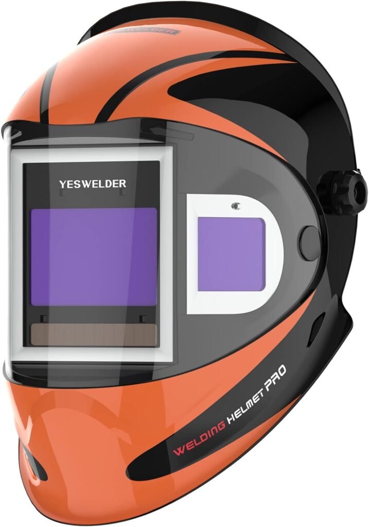 YESWELDER Auto Darkening Welding Helmet with Fan and Light, True Color 4 Arc Sensor for TIG MIG ARC Weld Hood Helmet